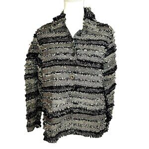 Life Style Strip Rough Edge Jacket - Size L